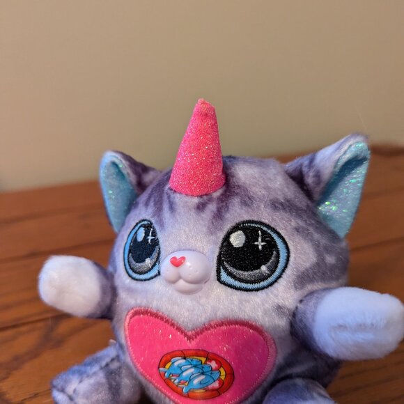 Zuru Rainbocorns Gray Tabby Cat Unicorn 4" Mini Plush Stuffed Animal Fish Tummy - Picture 2 of 11